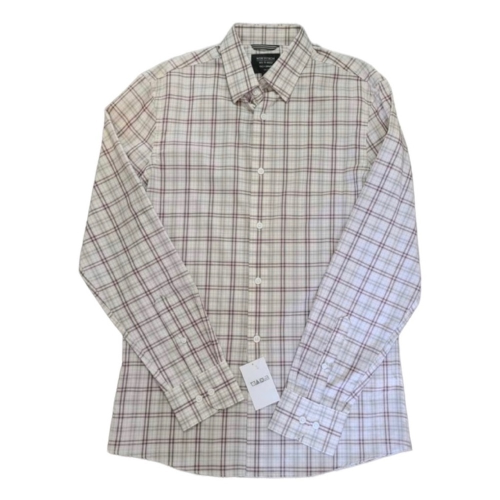 Nordstrom Tech-Smart Trim Fit Button Down Plaid Shirt Size L